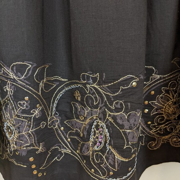 EDC by Esprit Brown Low Waist Embroidered Skirt with decorated stones Size 7 - Picture 5 of 17